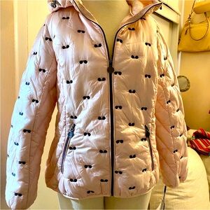 Karl Lagerfeld Pink Puffer Jacket Stylish Warmth